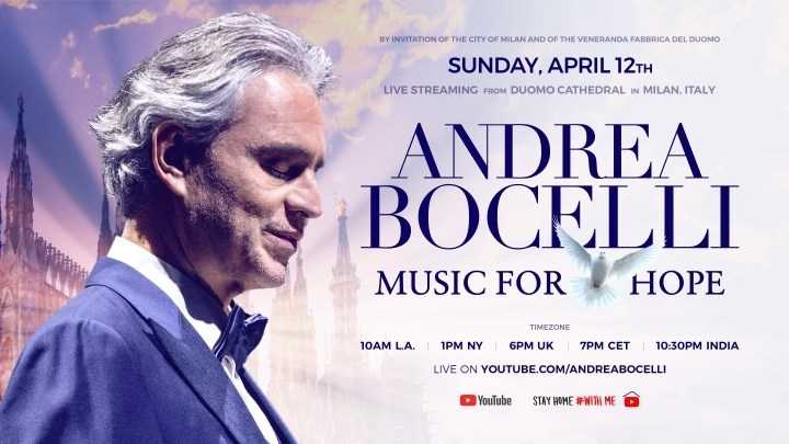 安德烈·波切利(Andrea Bocelli-Music For Hope)|在空无一人的米兰大教堂，用歌声为世界疗伤